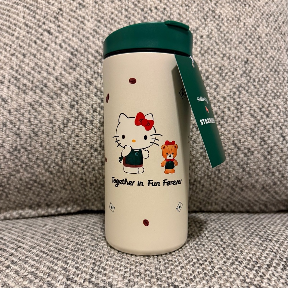 Starbucks x Hello Kitty Holiday Cream and Green Tumbler